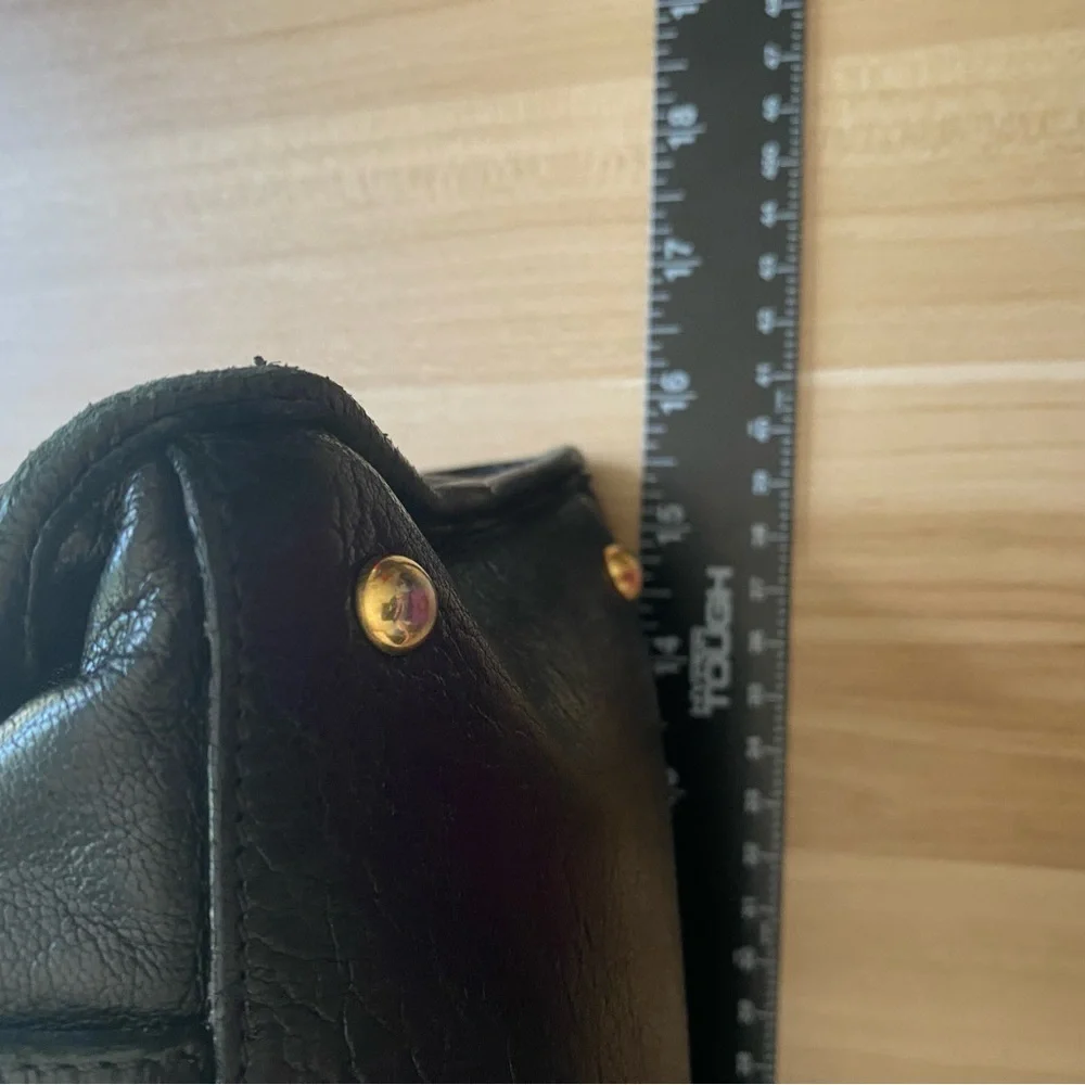 Marc JACOBS Black Wellington Fulton Leather Satchel Bag Large Purse Tote $1300